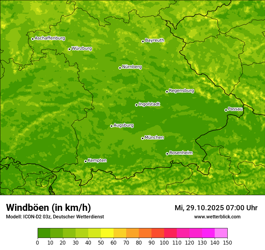 Modellkarten Windgeschwindigkeit Modellkarten Windgeschwindigkeit