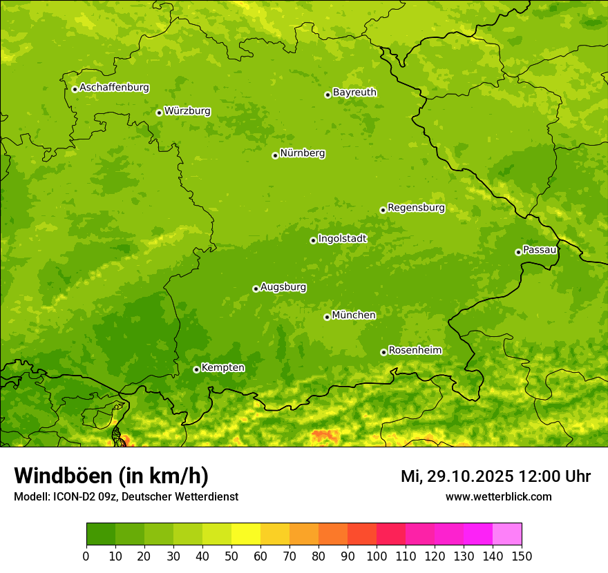Modellkarten Windgeschwindigkeit Modellkarten Windgeschwindigkeit