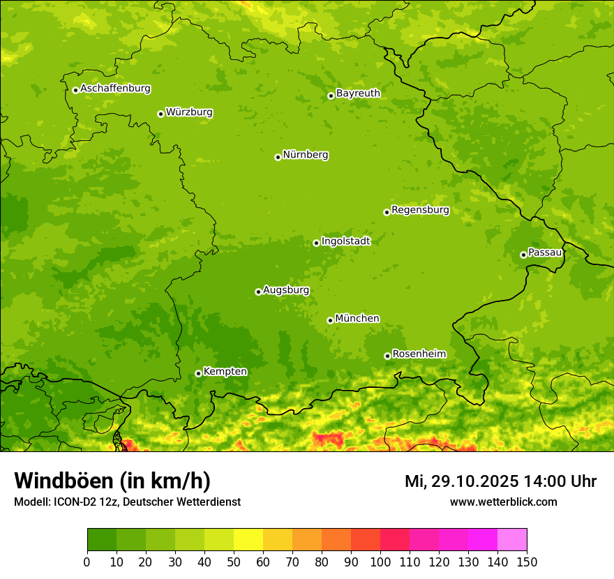 Modellkarten Windgeschwindigkeit Modellkarten Windgeschwindigkeit