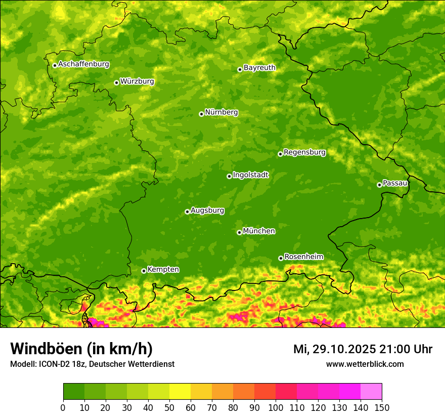 Modellkarten Windgeschwindigkeit Modellkarten Windgeschwindigkeit