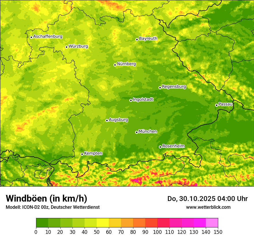 Modellkarten Windgeschwindigkeit Modellkarten Windgeschwindigkeit