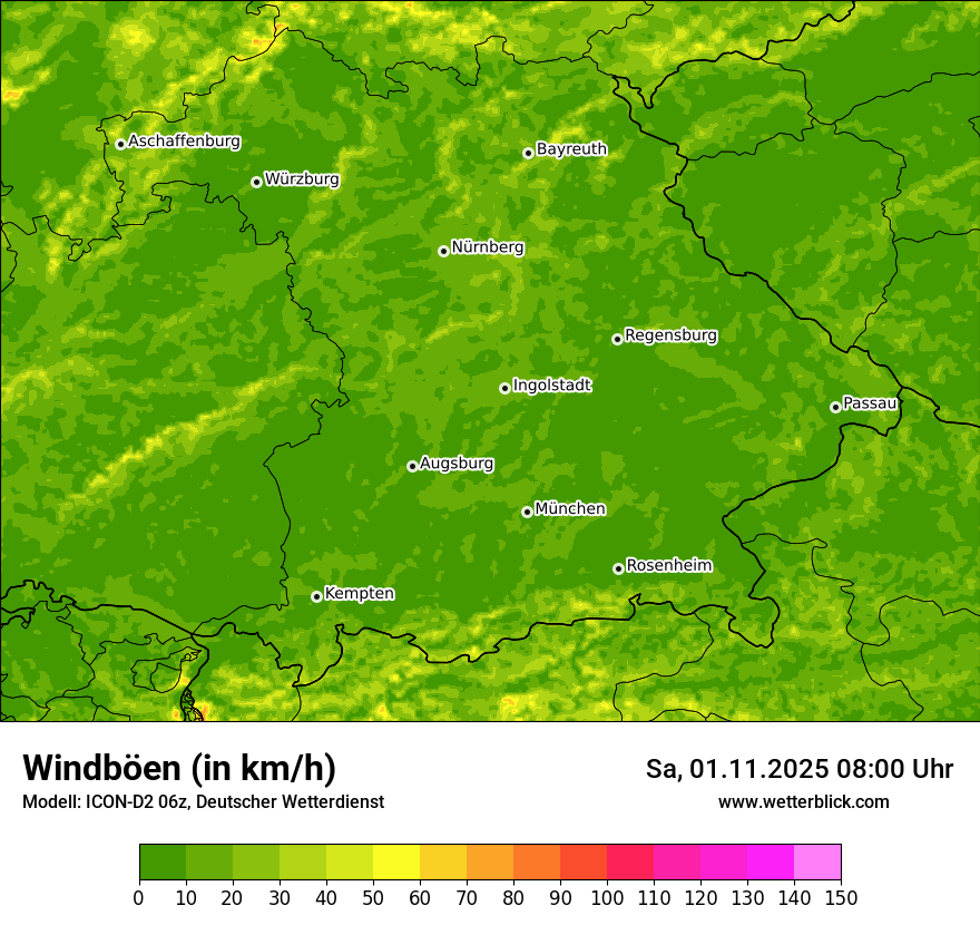 Modellkarten Windgeschwindigkeit Modellkarten Windgeschwindigkeit