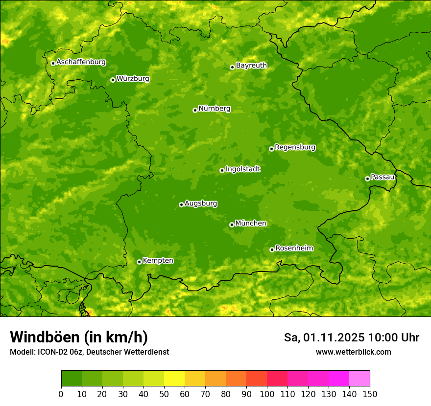 Modellkarten Windgeschwindigkeit Modellkarten Windgeschwindigkeit