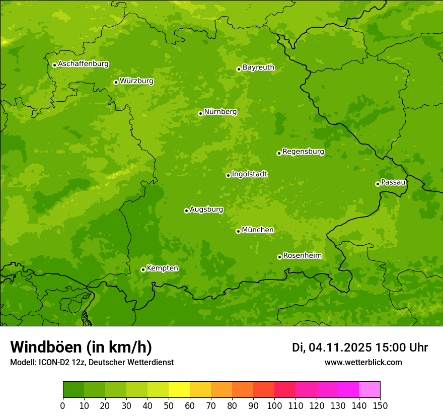 Modellkarten Windgeschwindigkeit
