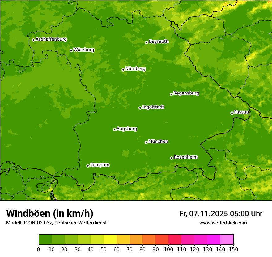 Modellkarten Windgeschwindigkeit