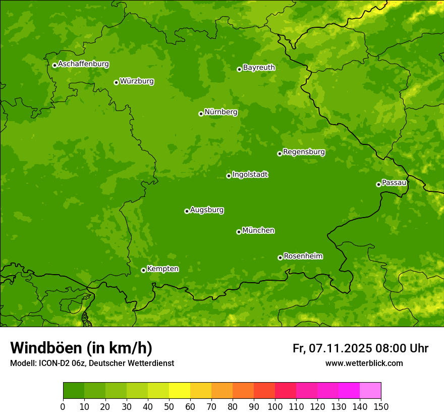 Modellkarten Windgeschwindigkeit