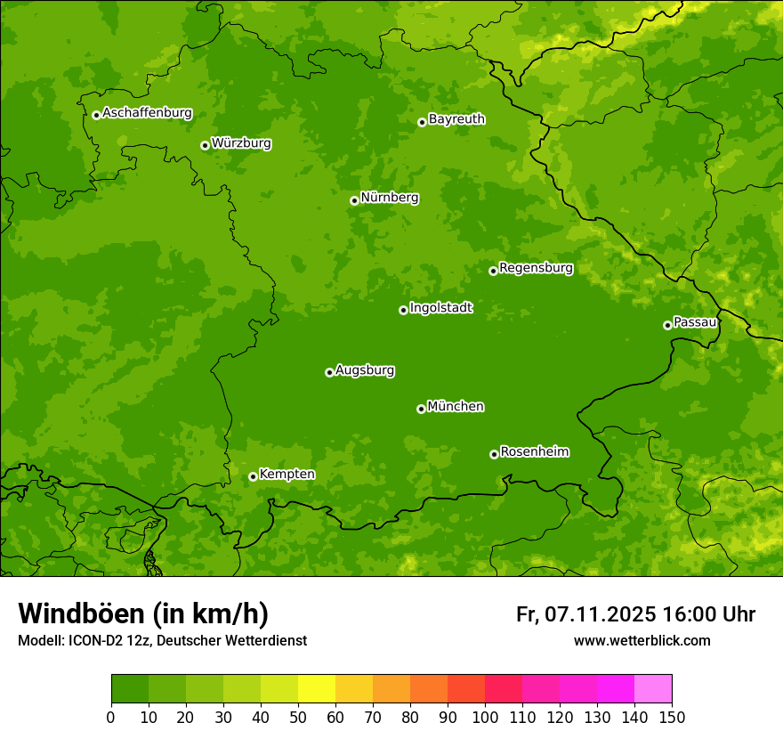 Modellkarten Windgeschwindigkeit