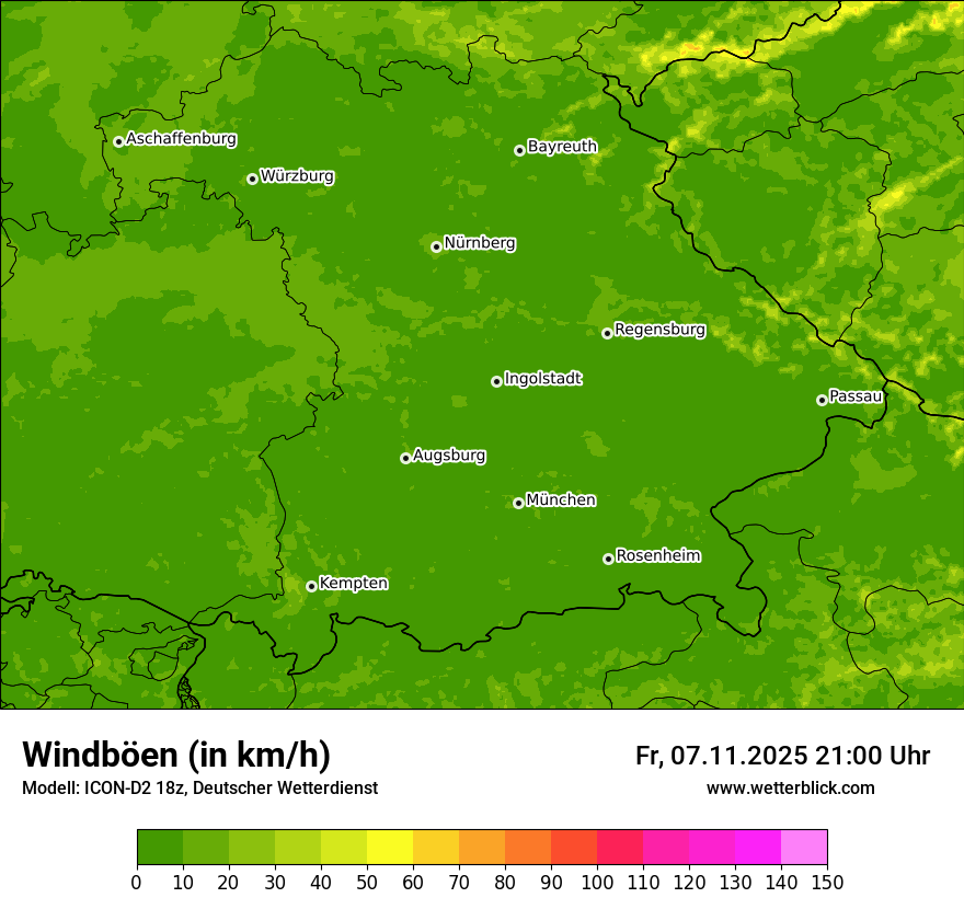 Modellkarten Windgeschwindigkeit