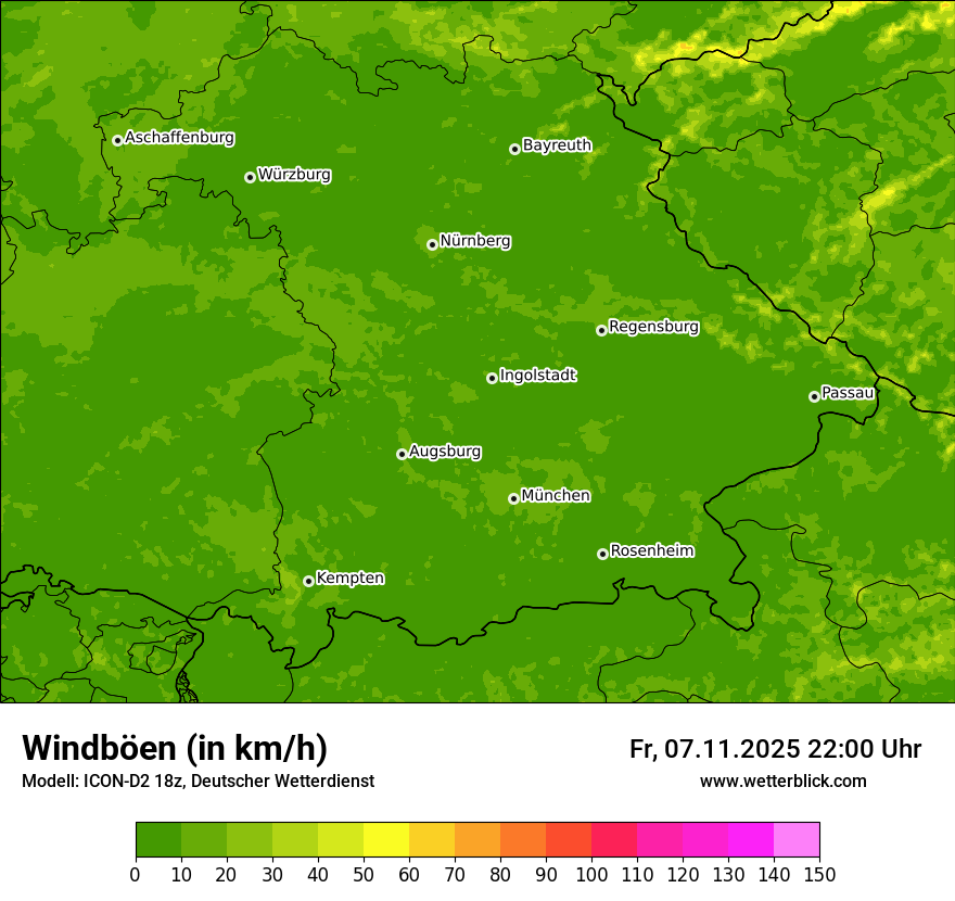 Modellkarten Windgeschwindigkeit