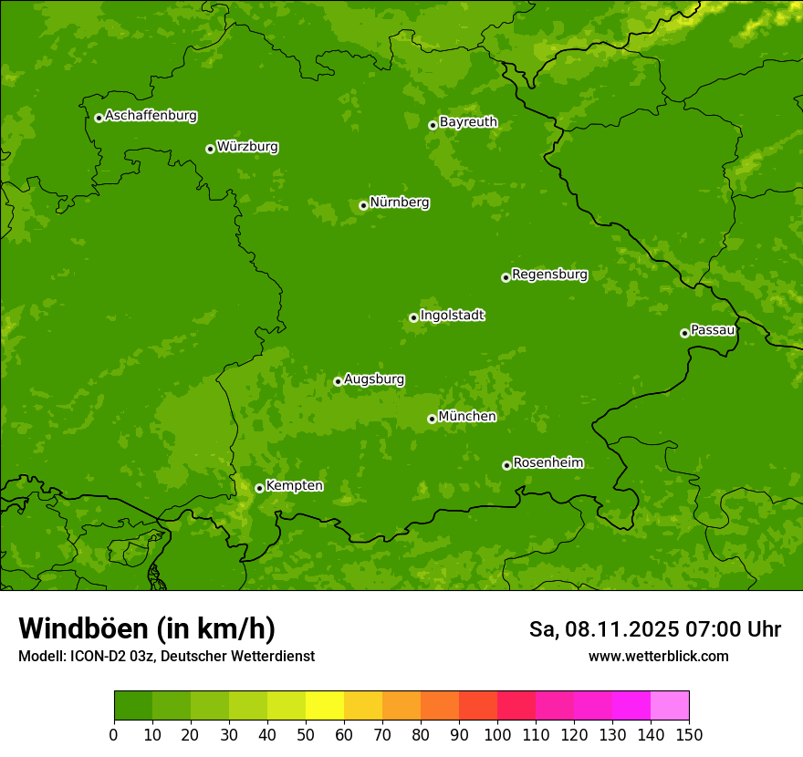 Modellkarten Windgeschwindigkeit