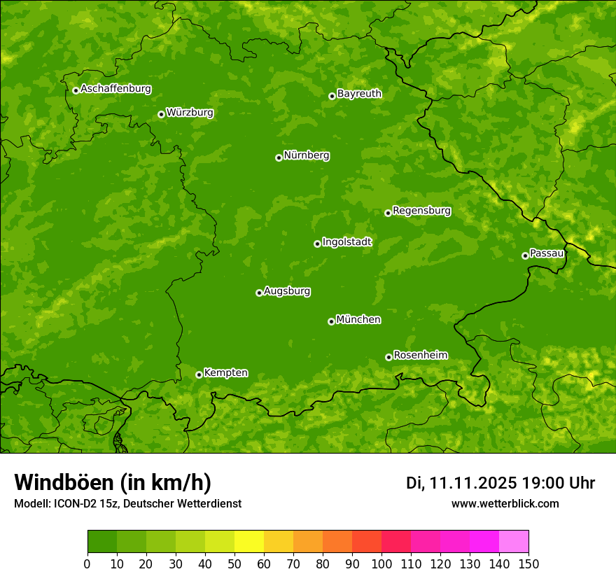 Modellkarten Windgeschwindigkeit