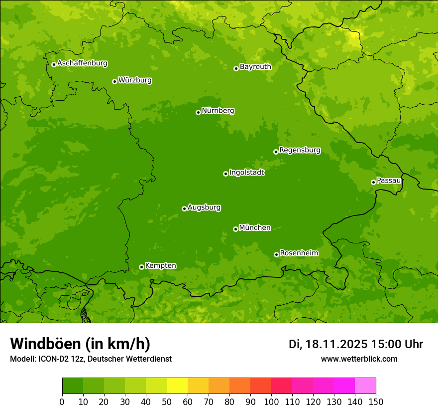 Modellkarten Windgeschwindigkeit