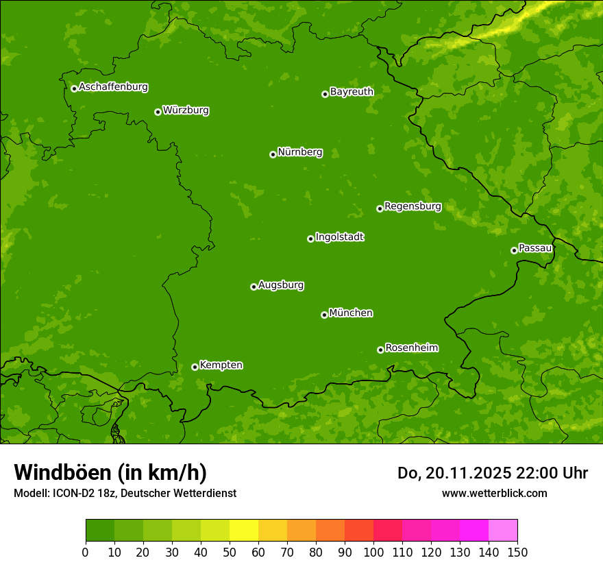 Modellkarten Windgeschwindigkeit