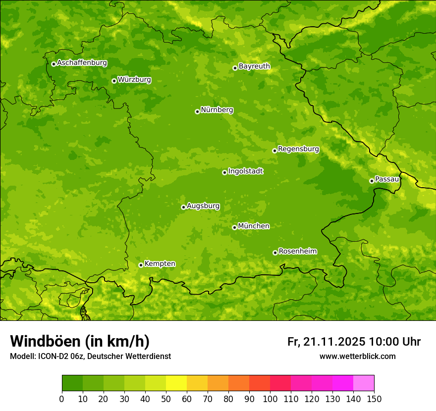 Modellkarten Windgeschwindigkeit
