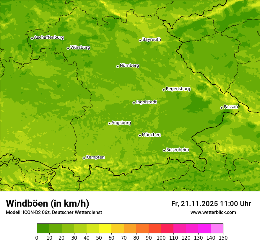 Modellkarten Windgeschwindigkeit