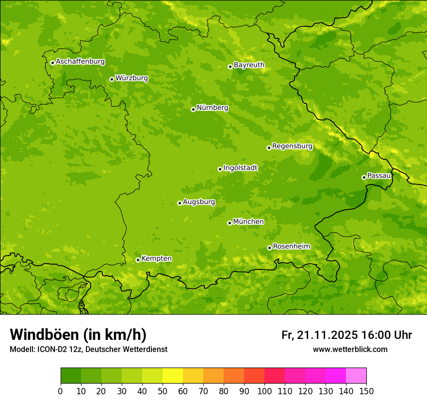 Modellkarten Windgeschwindigkeit