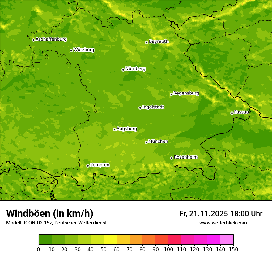 Modellkarten Windgeschwindigkeit