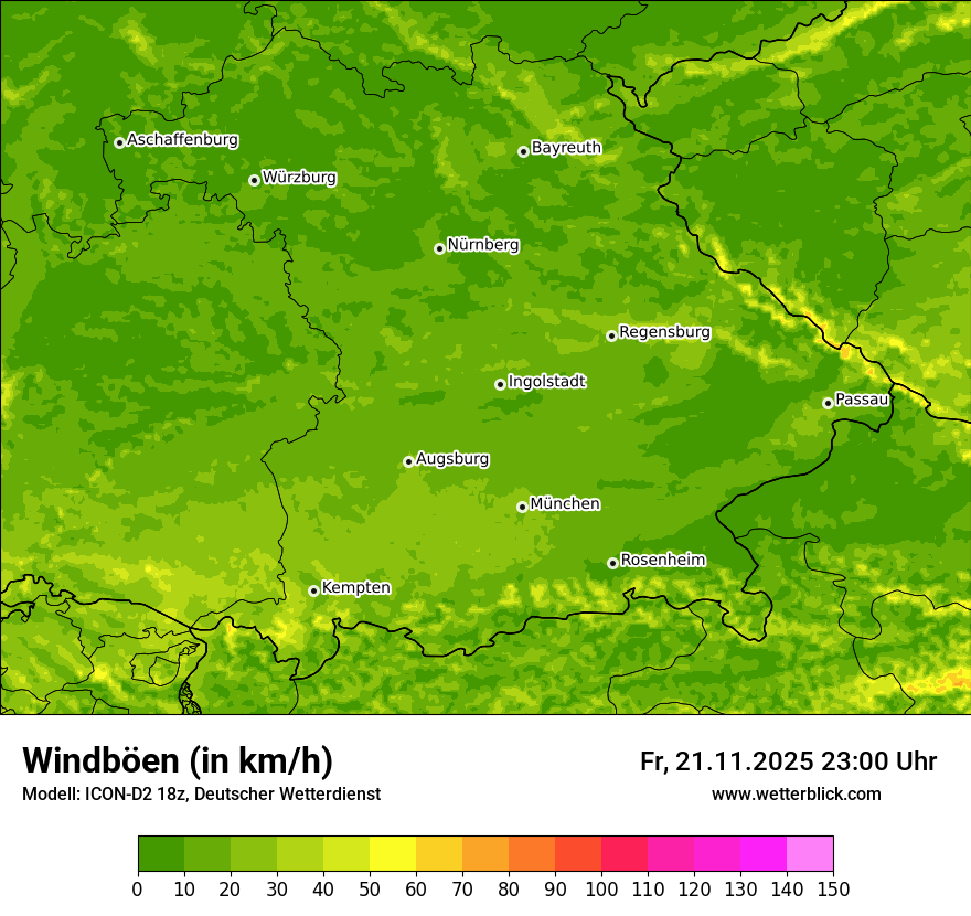 Modellkarten Windgeschwindigkeit