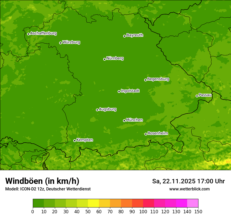 Modellkarten Windgeschwindigkeit