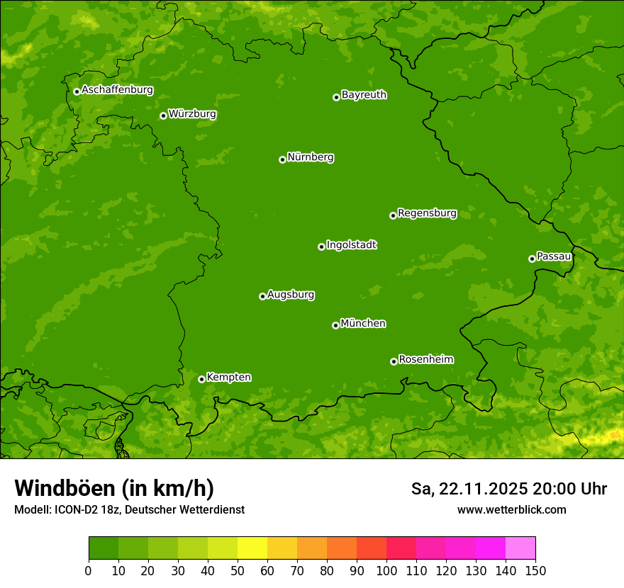 Modellkarten Windgeschwindigkeit