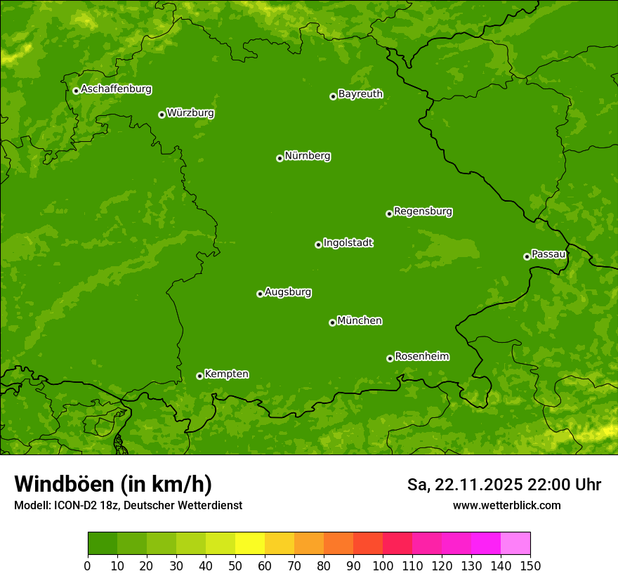 Modellkarten Windgeschwindigkeit