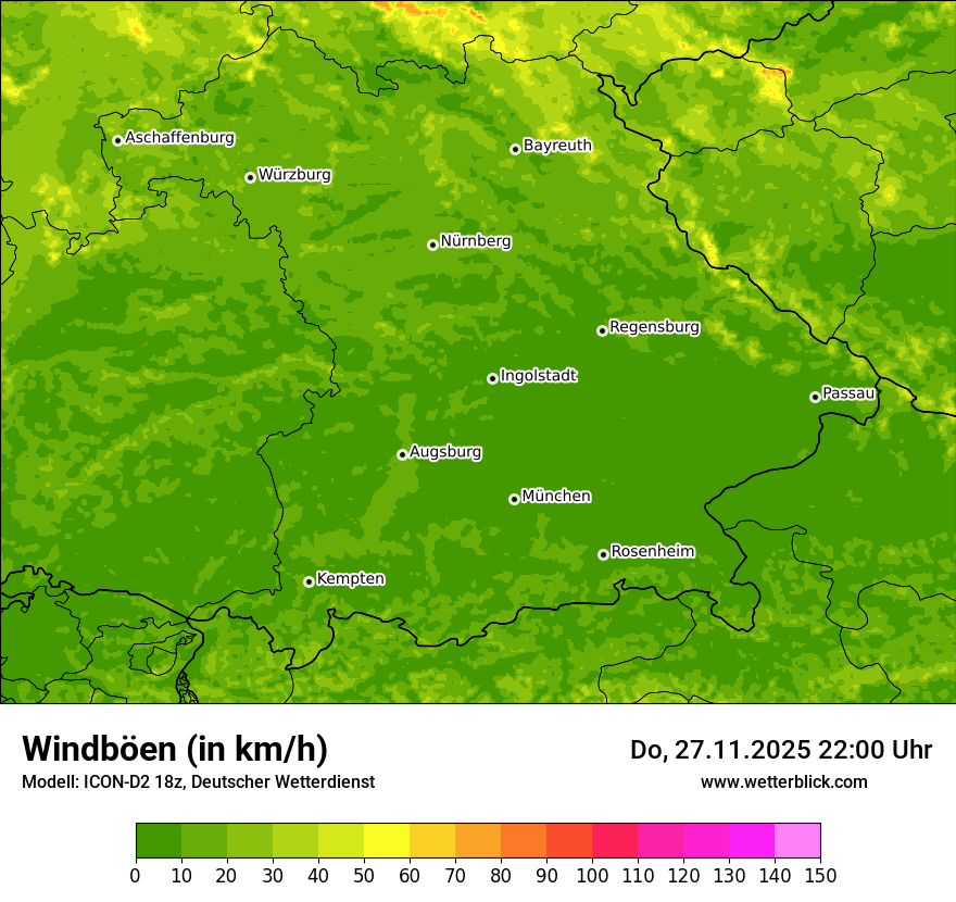 Modellkarten Windgeschwindigkeit