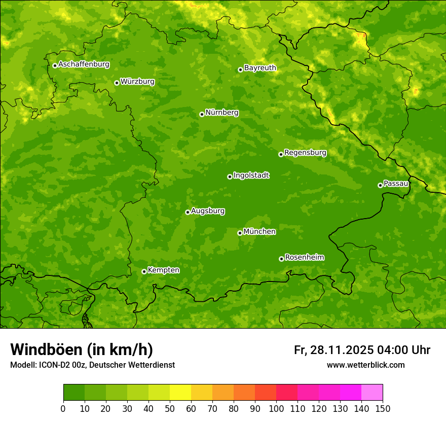 Modellkarten Windgeschwindigkeit