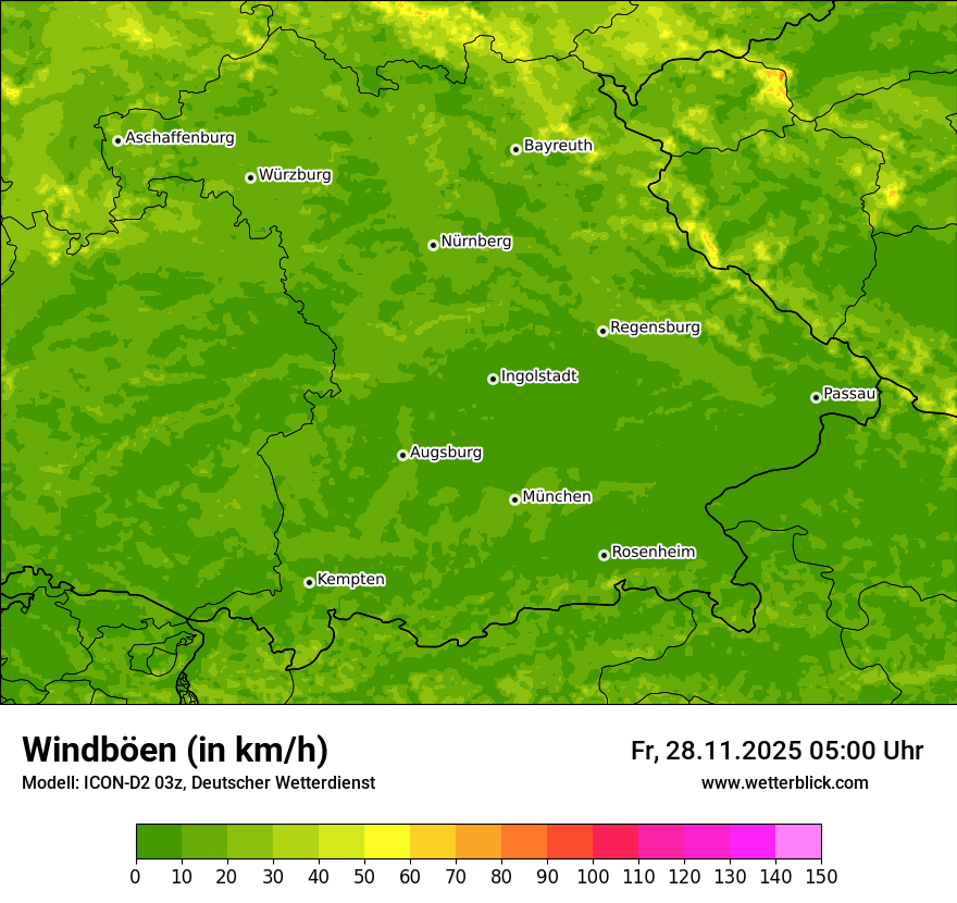 Modellkarten Windgeschwindigkeit