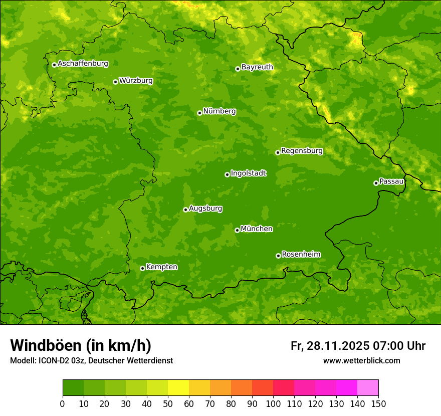 Modellkarten Windgeschwindigkeit