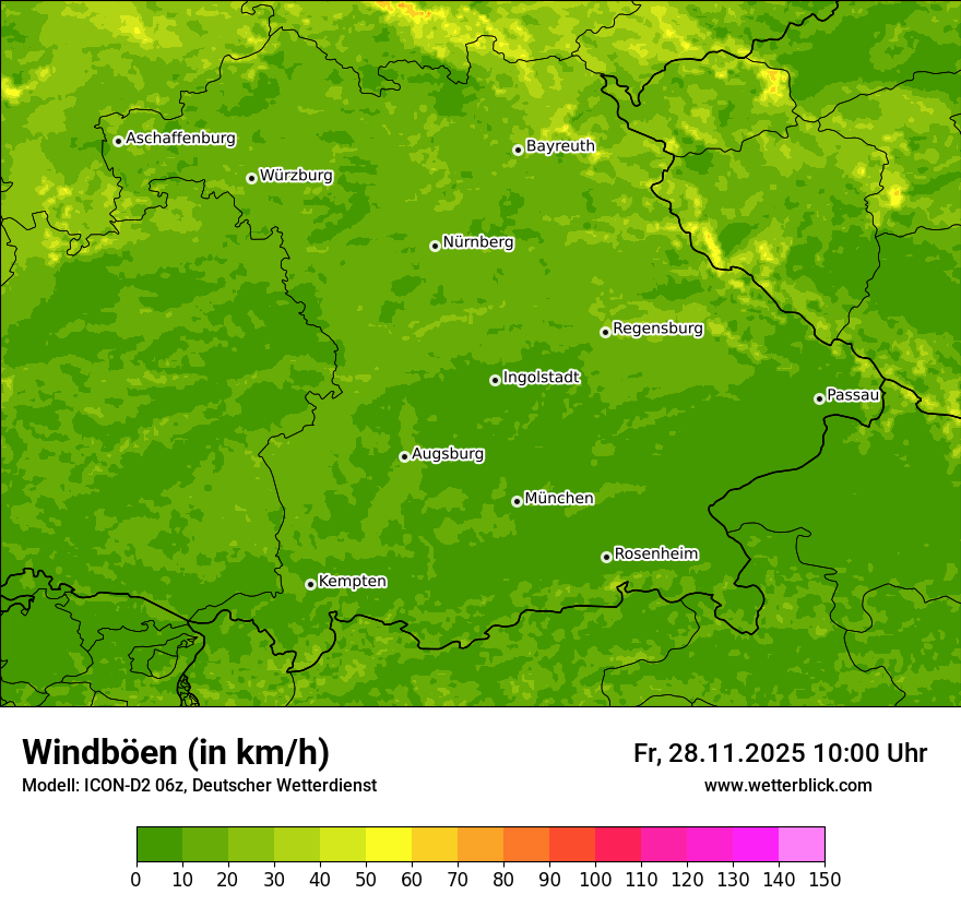 Modellkarten Windgeschwindigkeit