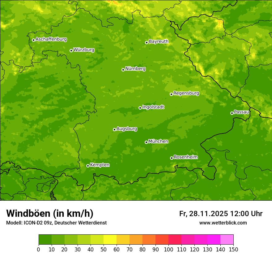 Modellkarten Windgeschwindigkeit