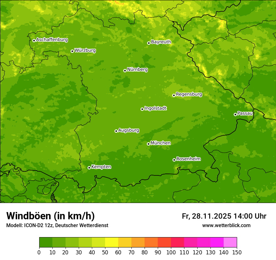 Modellkarten Windgeschwindigkeit