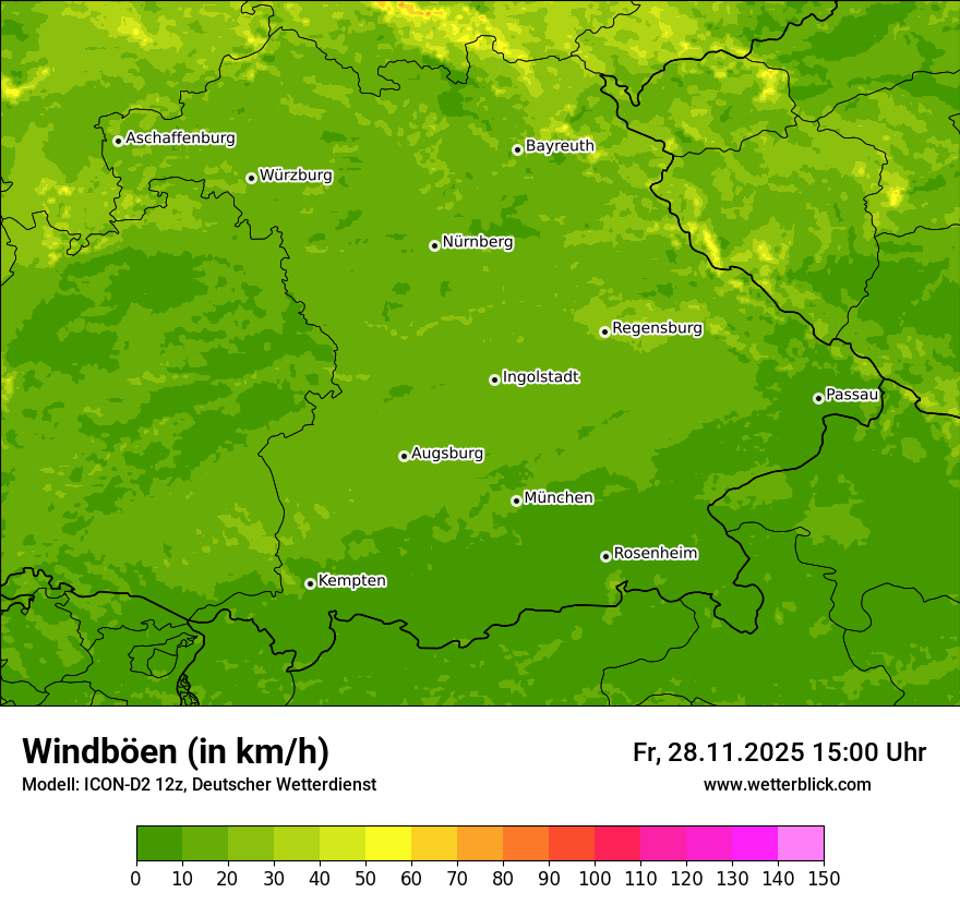 Modellkarten Windgeschwindigkeit