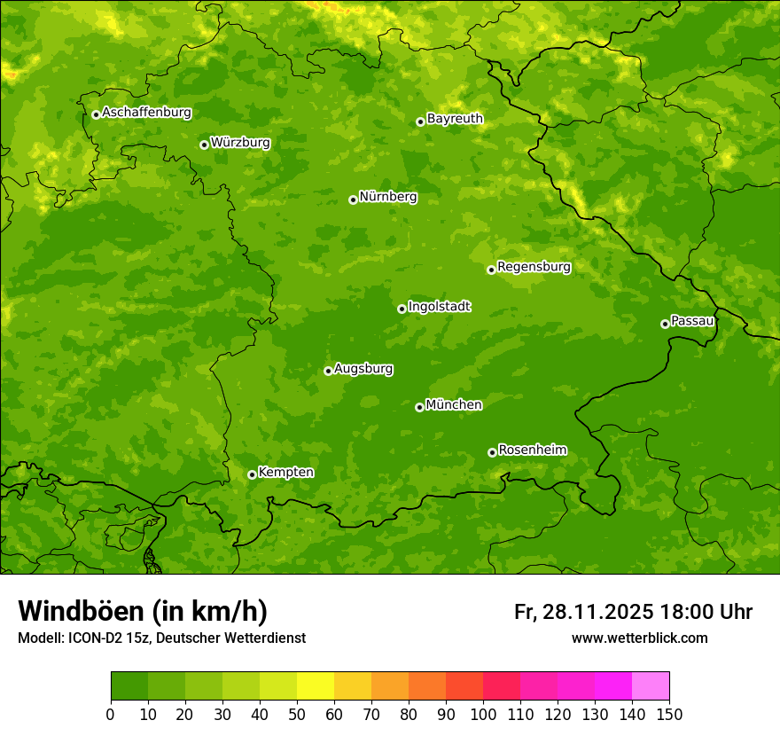 Modellkarten Windgeschwindigkeit