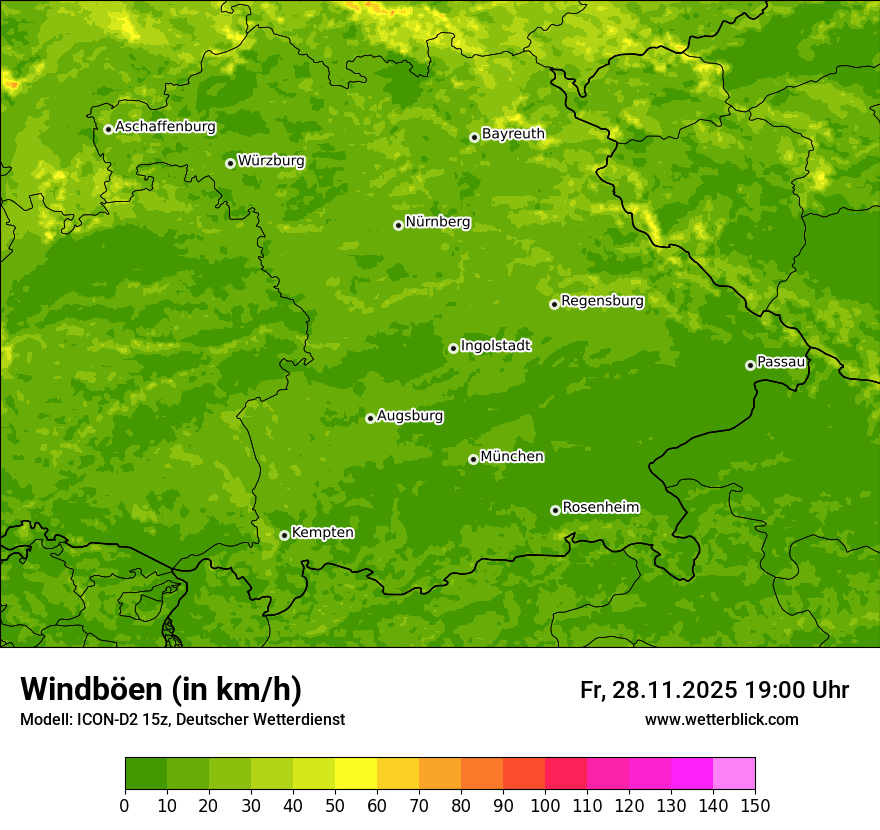 Modellkarten Windgeschwindigkeit