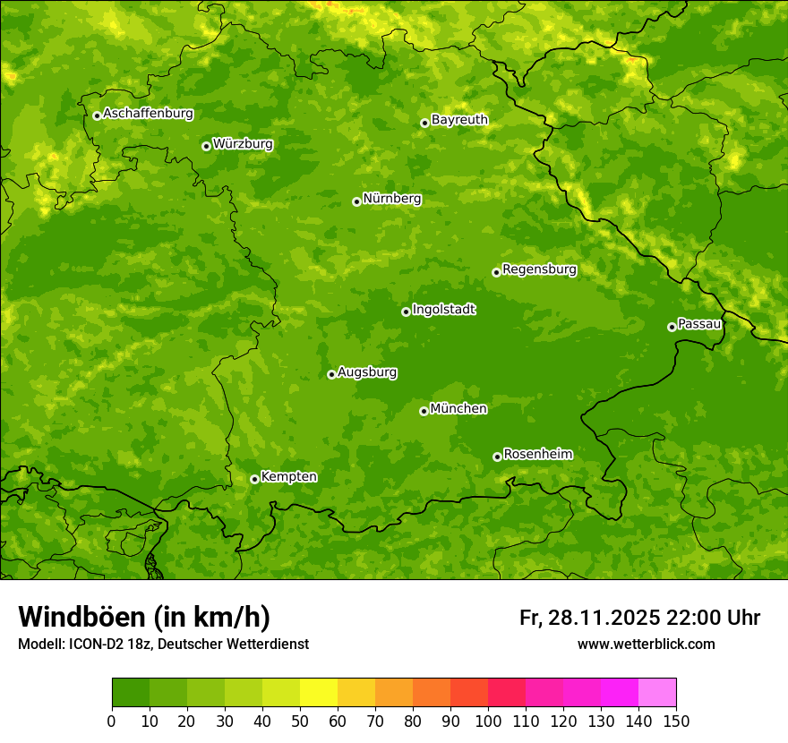 Modellkarten Windgeschwindigkeit