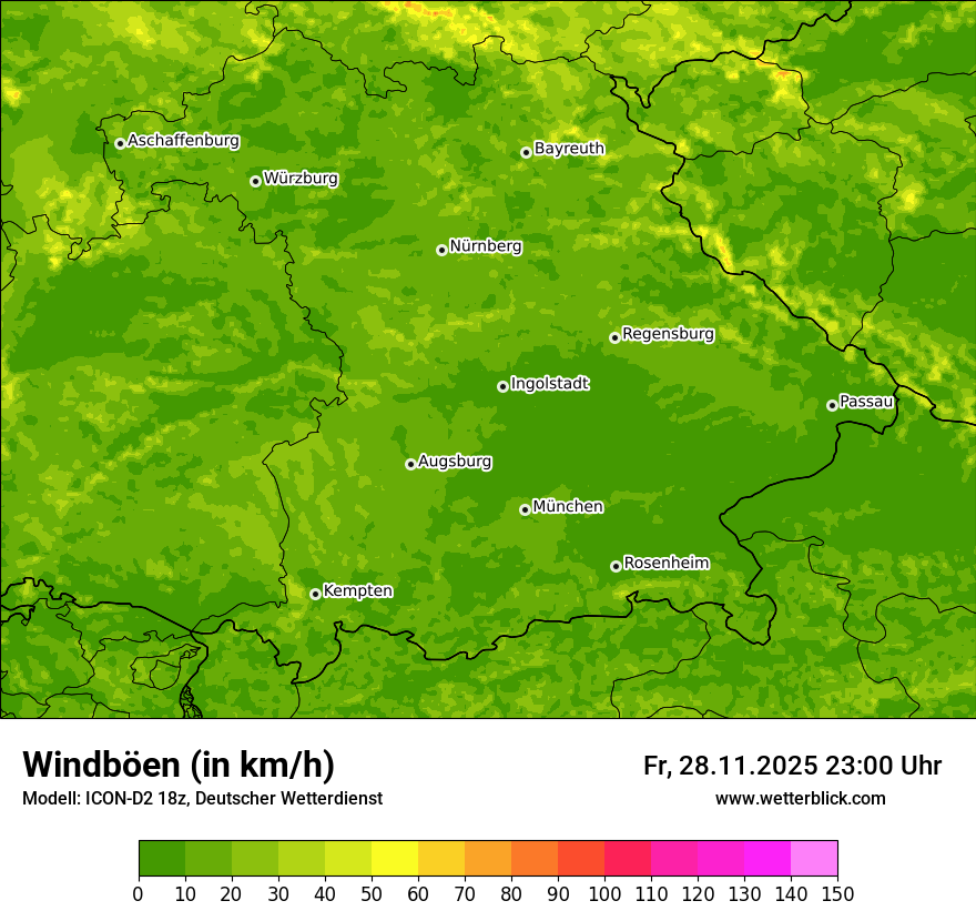 Modellkarten Windgeschwindigkeit