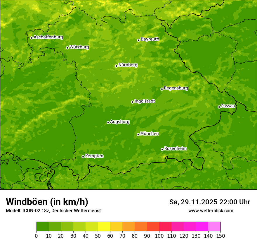 Modellkarten Windgeschwindigkeit