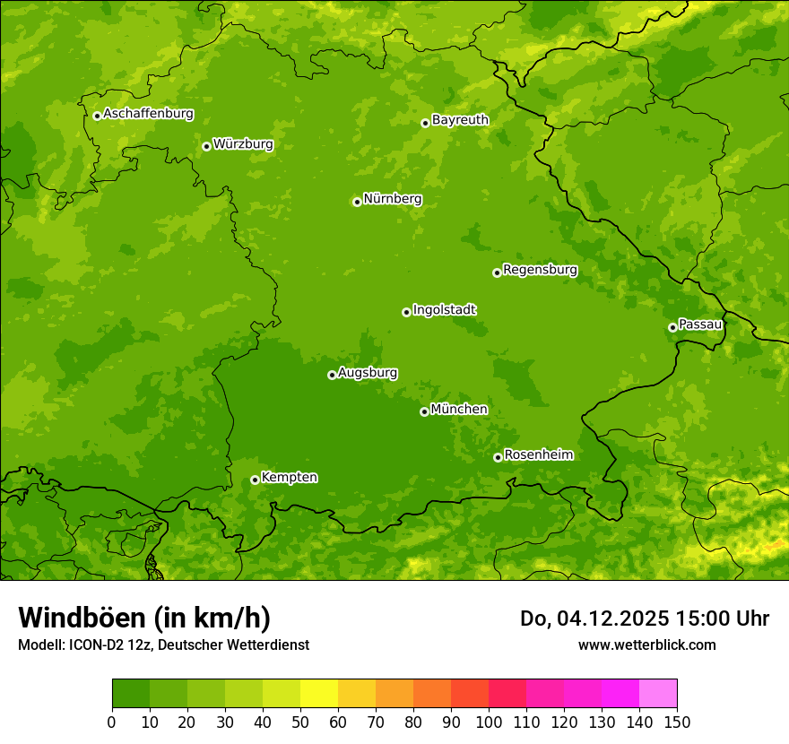 Modellkarten Windgeschwindigkeit