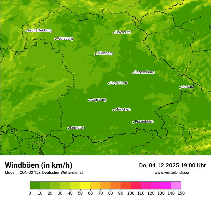 Modellkarten Windgeschwindigkeit