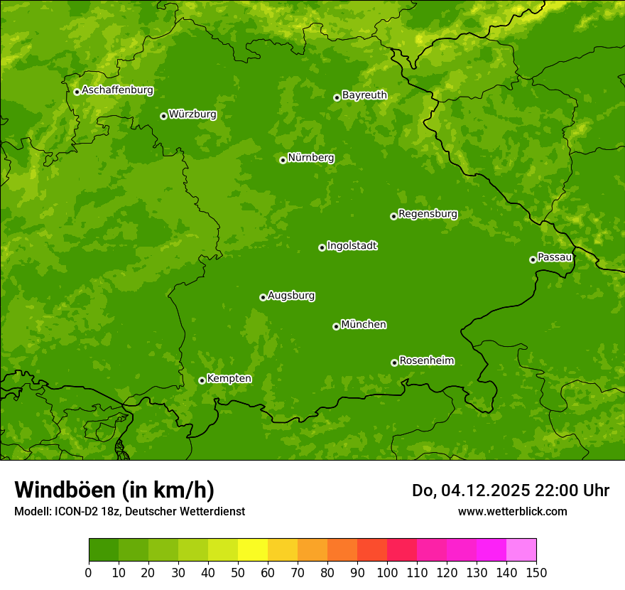 Modellkarten Windgeschwindigkeit