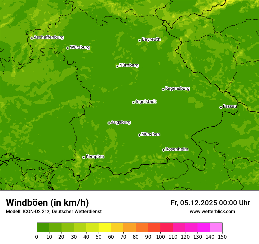 Modellkarten Windgeschwindigkeit