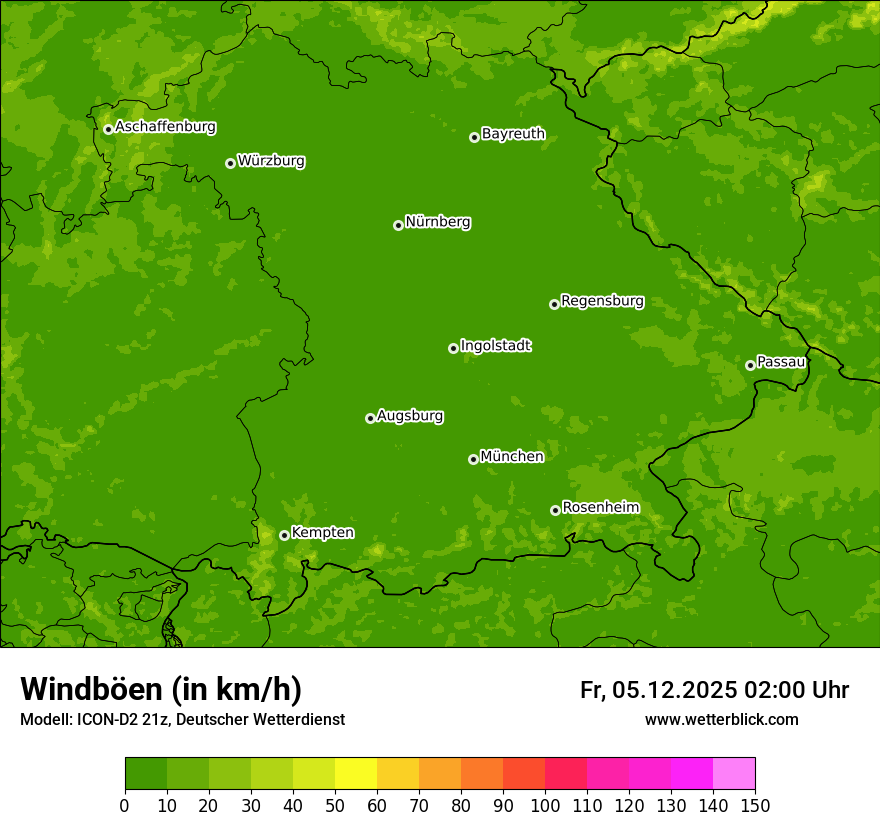 Modellkarten Windgeschwindigkeit