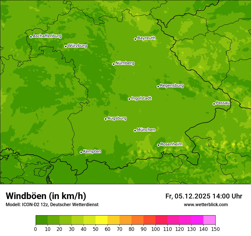 Modellkarten Windgeschwindigkeit