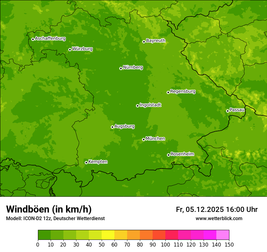 Modellkarten Windgeschwindigkeit