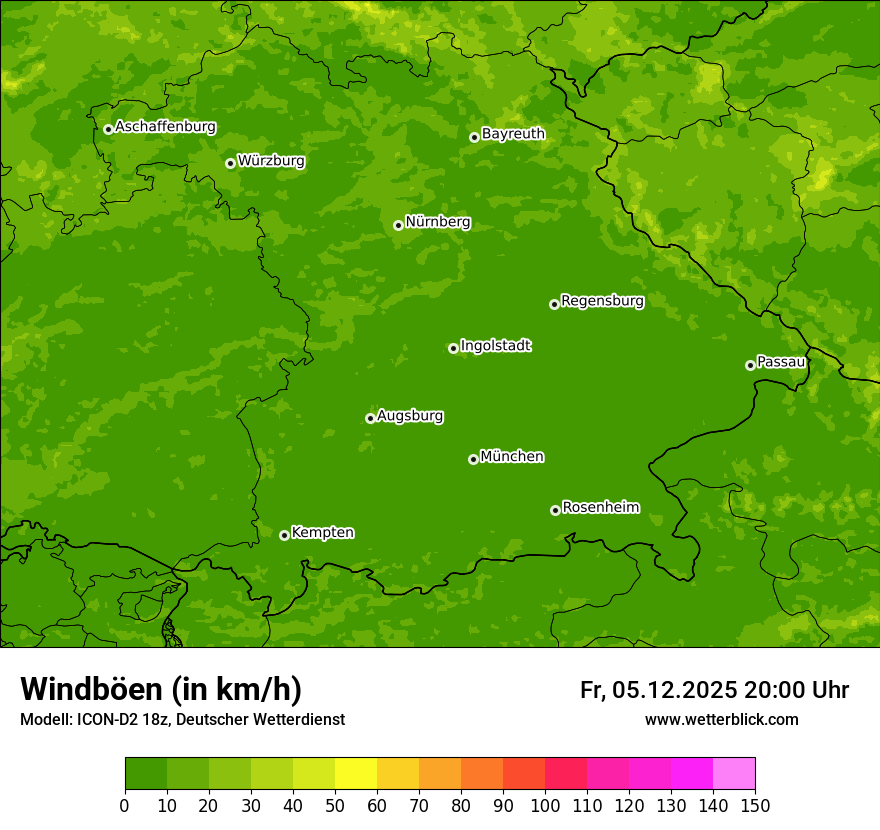 Modellkarten Windgeschwindigkeit