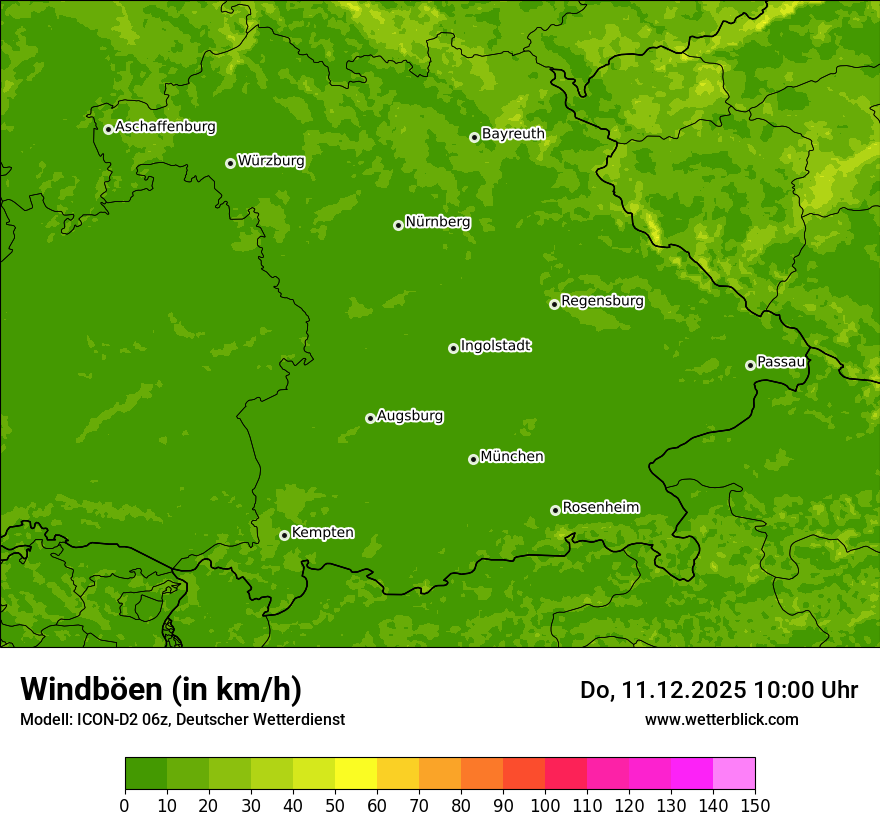 Modellkarten Windgeschwindigkeit