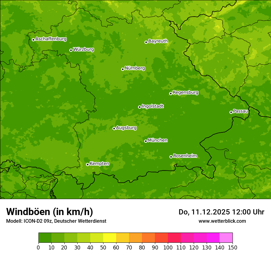 Modellkarten Windgeschwindigkeit