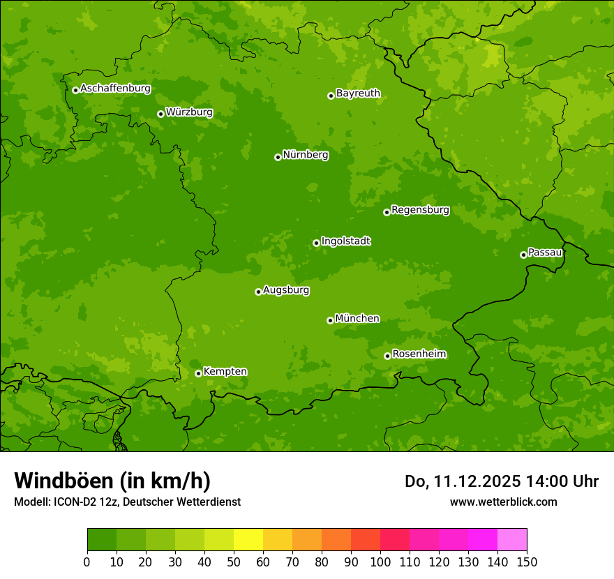 Modellkarten Windgeschwindigkeit