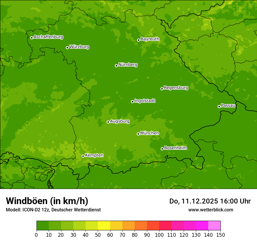 Modellkarten Windgeschwindigkeit